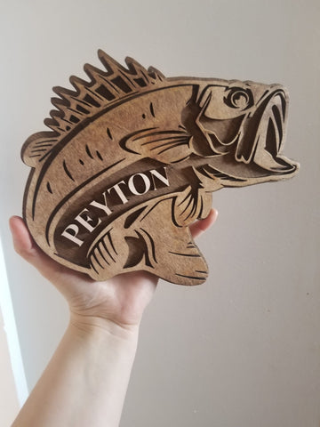 Bass Personalized Wooden Name Sign