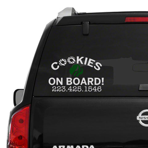 "Cookies on Board" CAR DECAL // 6" TALL // GIRL SCOUTS // COOKIE SELLER // GIRL SCOUT COOKIES