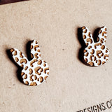 Leopard Print Bunny Stud Earrings // Easter Earrings // Easter Accessories // Bunny Head Earrings // Leopard Print Earrings // Easter Studs //