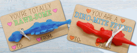 Dinosaur Slingshot Toy Valentine, Classroom Valentine