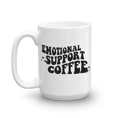 Emotional Support Coffee // Retro Mug // Retro Coffee // 15 oz Mug // Funny Mug // Coffee Mug // Coffee Lover // Gift Idea // Sublimated Mug