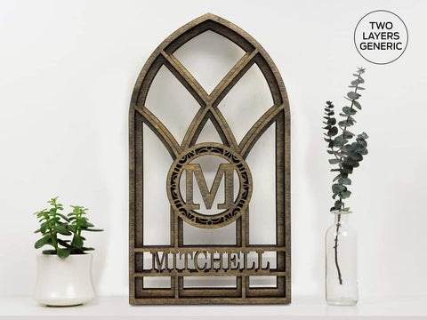 Arch Window Custom Monograms