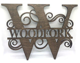 Custom Wooden Split Monogram Letters