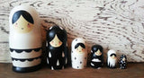 Russian Nesting Dolls //  Nesting Dolls // 6 Piece Set // Minimalist // Hand Painted // Hand Carved // Simplistic // Toys // Home Decor //