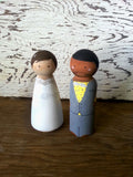Personalized Wooden Peg Couple // Wedding Cake Topper // Wedding Day //  Bride and Groom