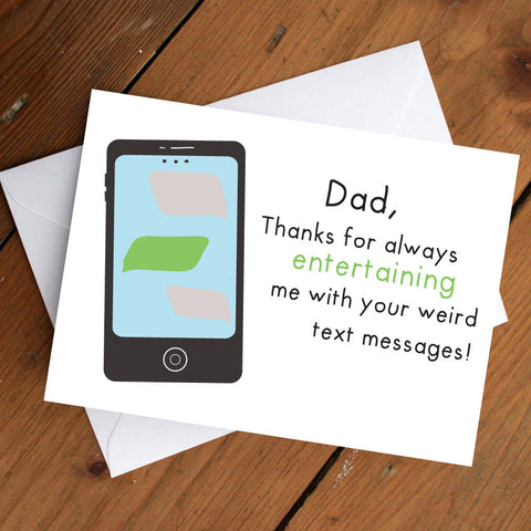 Dad Card // Thank you Card // Funny Card // Father's Day Card // Father's Day // Gift for Dad // Dad Jokes // Silly Card // Cell Phone //