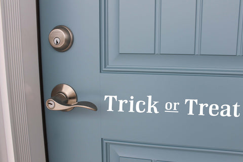 Trick or Treat Front Door Vinyl, Vinyl Decal, Front Door Decal
