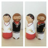 Personalized Wooden Peg Couple // Wedding Cake Topper // Wedding Day //  Bride and Groom