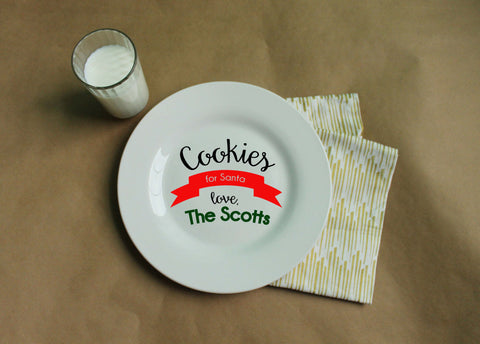 Cookies for Santa Plate // Santa Plate // Cookie Plate // Christmas Plate // Personalized Plate // Custom Cookie Plate // Custom Plate //