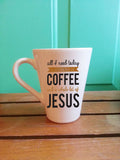 All I Need Today Coffee Mug // Coffee and Jesus Mug // Inspirational Mug // Vinyl Mug // Metallic Vinyl // Coffee Mug // Quote Mug // Cute