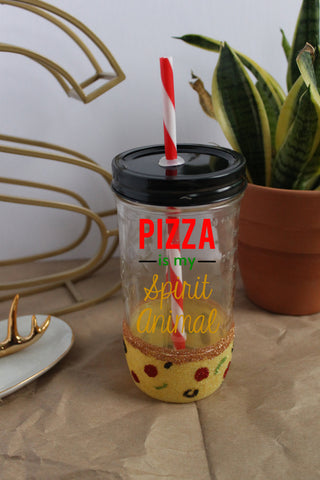 Pizza is My Spirit Animal Tumbler // Ball Jar // Pizza // Pizza